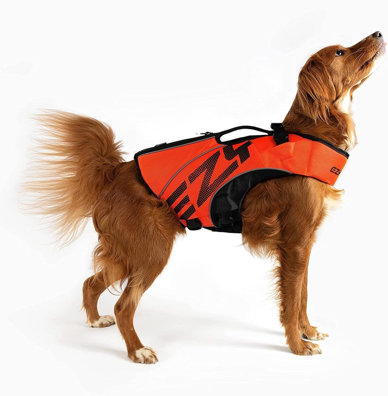 EzyDog DFD X2 Dog Life Jacket - Adjustable Swimming Safety Life Vest Preserver with Continuous Neck Flotation, Reflective Trim, & Grab Handle (XS, Red) - Image 2